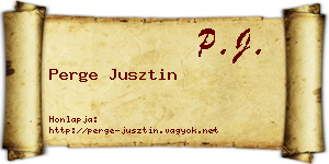 Perge Jusztin névjegykártya